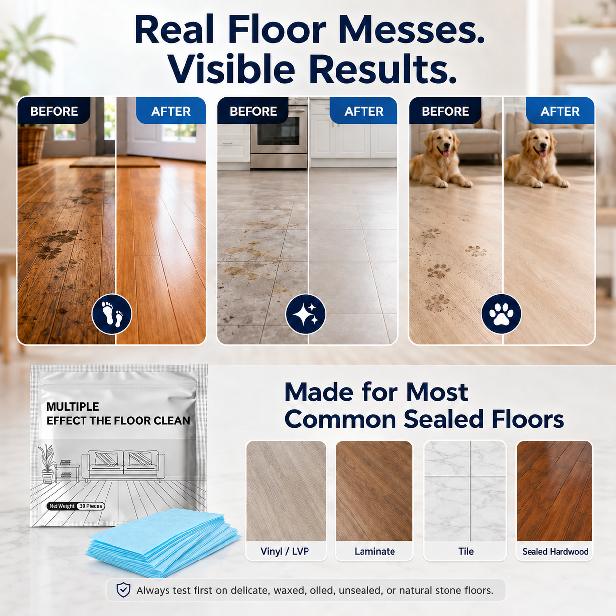Floor Cleaning Tablets -Surface Cleaner Hardwood Laminate Tile RV Walls